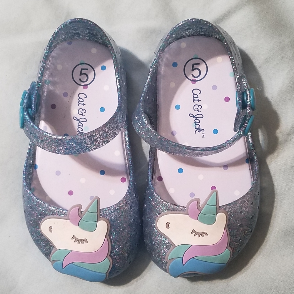 Cat & Jack | Blue Glitter Unicorn Toddler Shoes